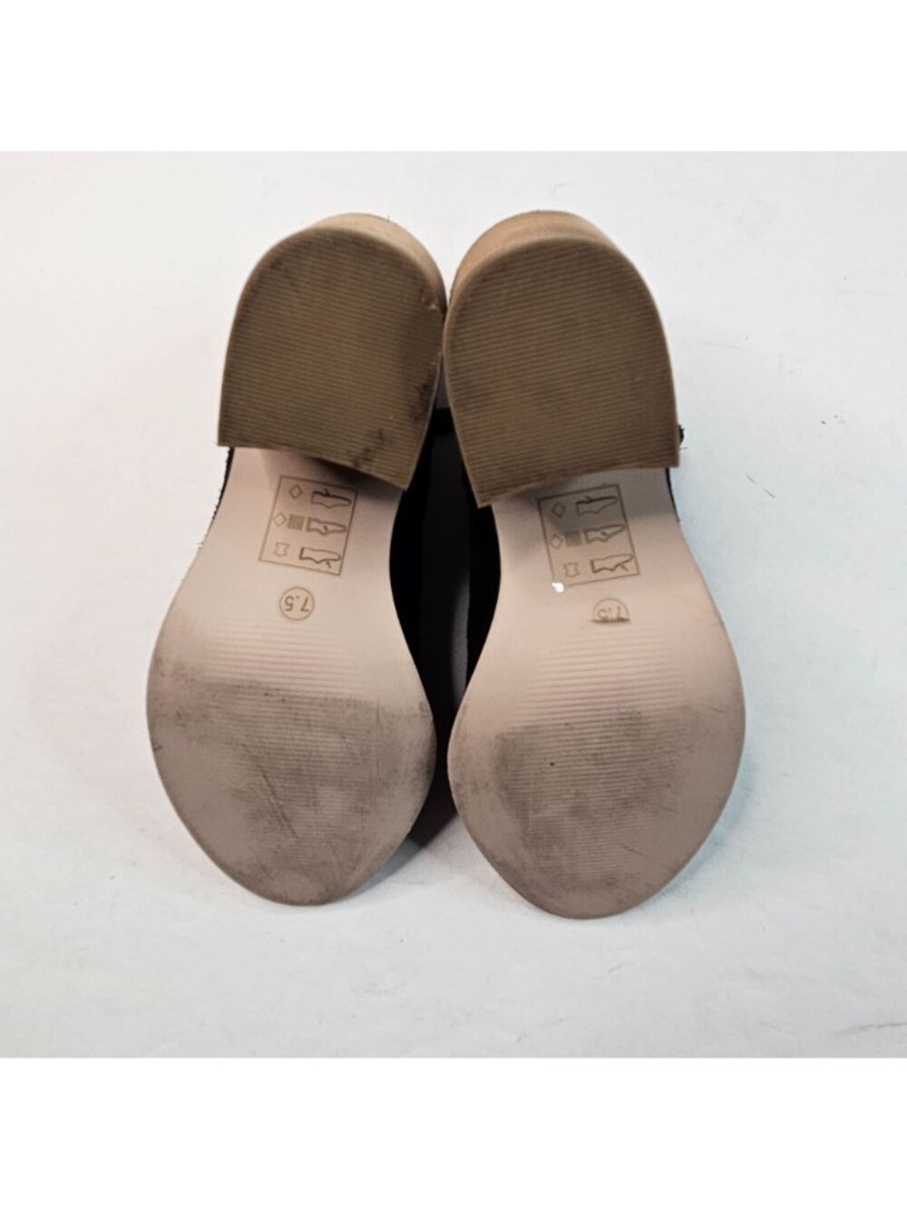 Sole Society Peep Toe Boots Suede Black Boho Western Block Heel Ankle Boots 7.5 - Picture 7 of 13